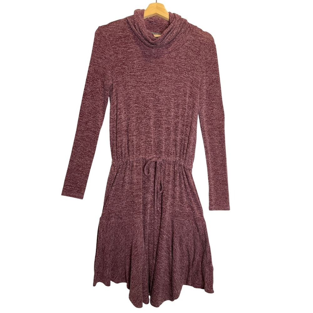 Anthro Sunday in Brooklyn Sweater Dress Cowl Neck Drawstring Waist Bohemian XS